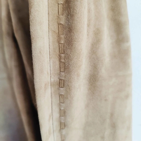 - Real Clothes Leather Pants / Saks Fifth Avenue / Camel / Size 6 - Picture 2 of 7